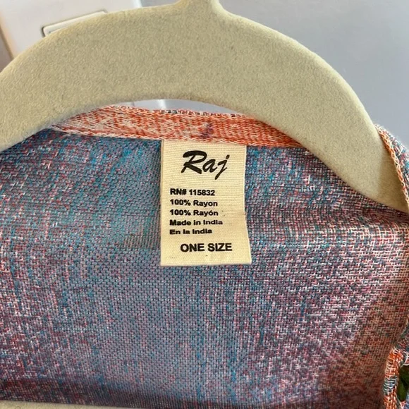 Raj Floral Embroidered Long Kimono OS - Picture 7 of 7